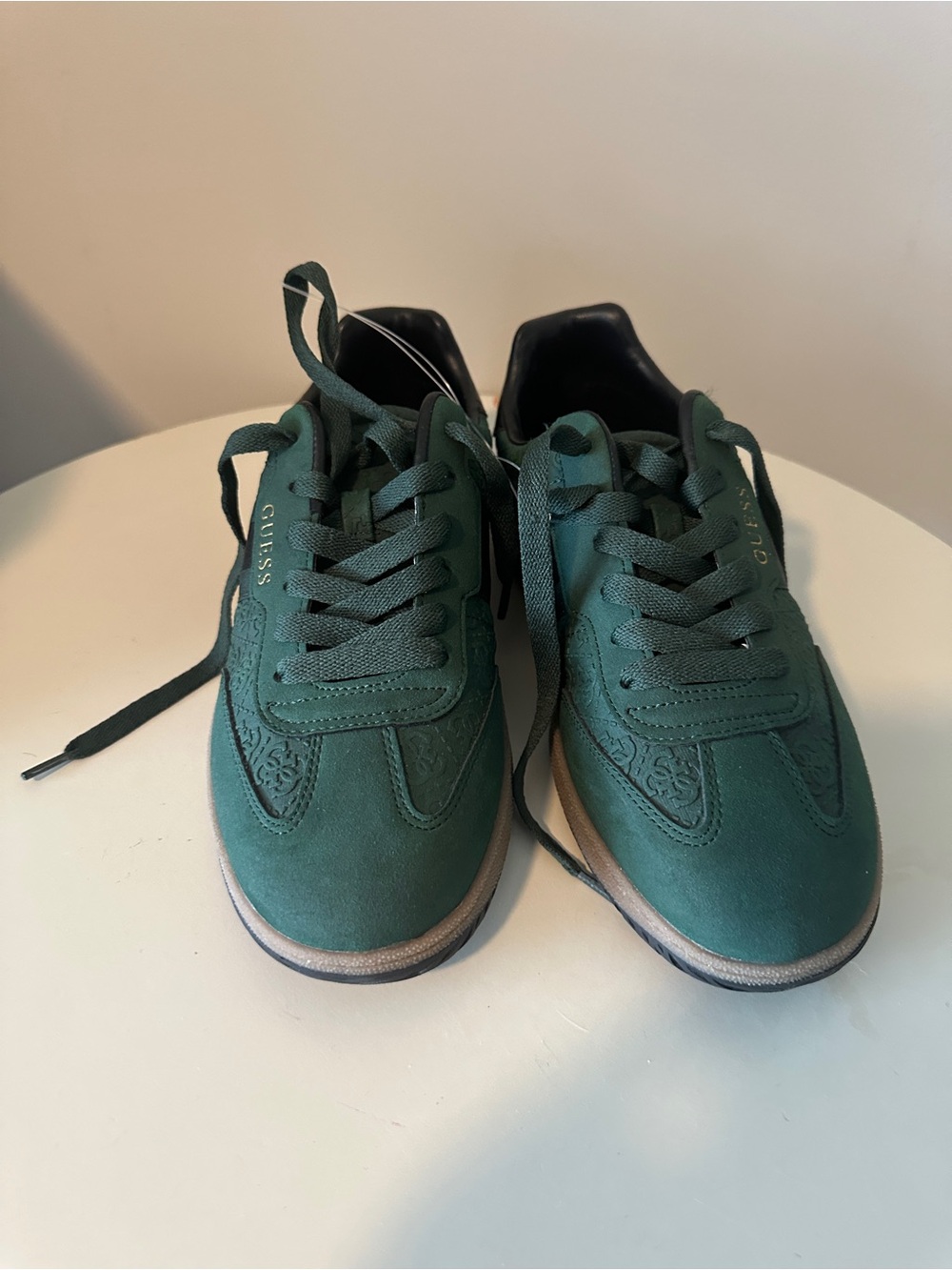 GUESS Dark Green Suede Low-Top Sneakers